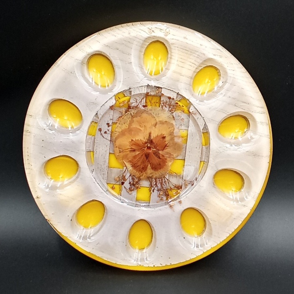 Vintage 1974 lucite design gifts international deviled egg tray